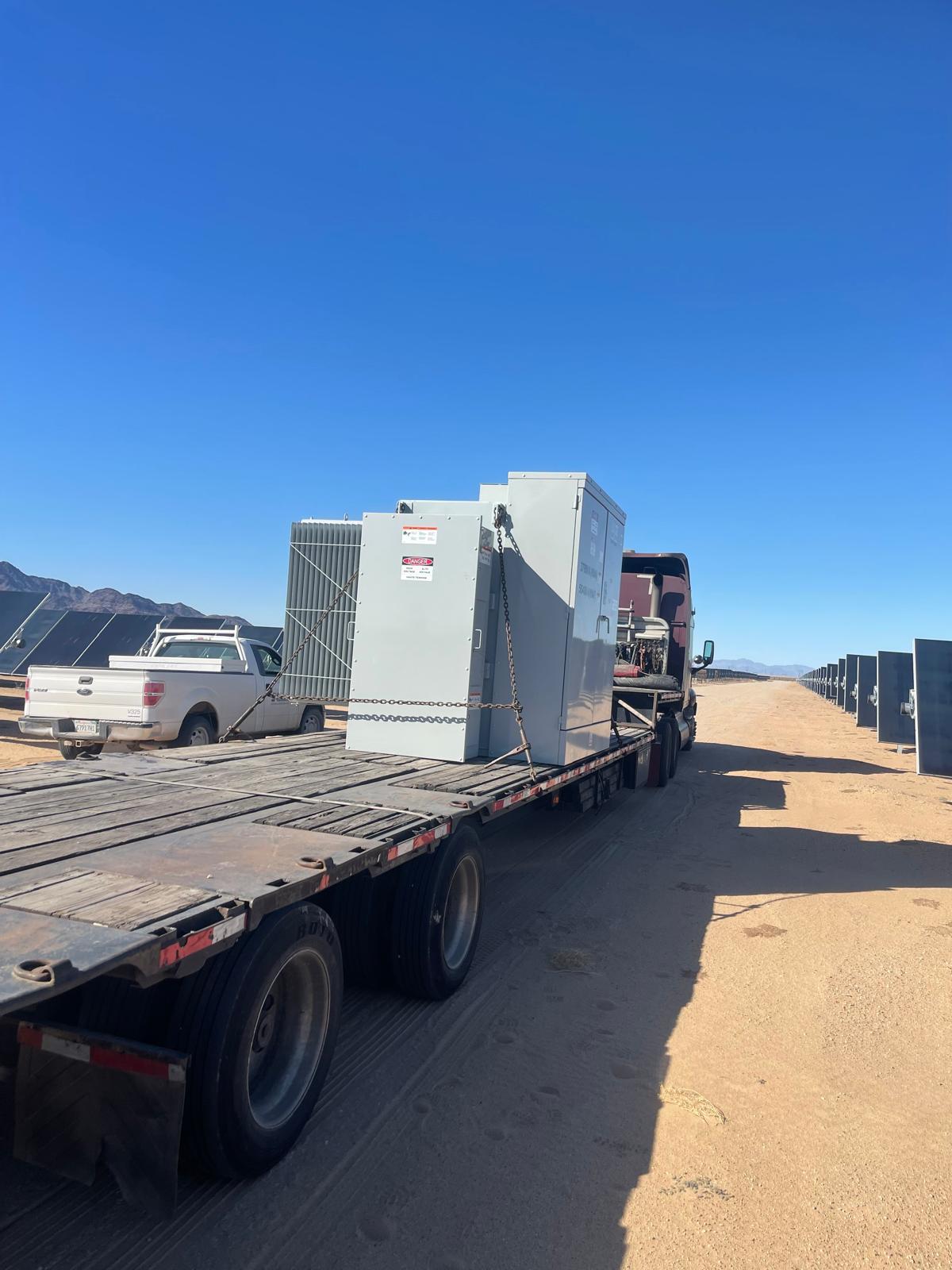 flatbed truck heavy equipment transport miami freight logistics